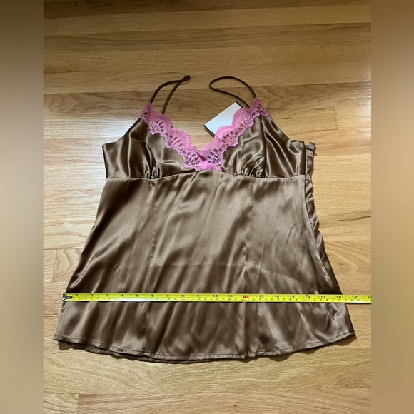 Bebe NWT Silk/Spandex Pink & Brown Chemise 🩷 - Picture 2 of 8